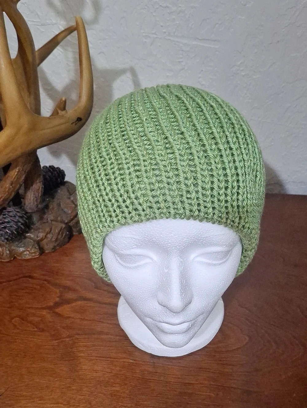 Handmade Green Knit Beanie